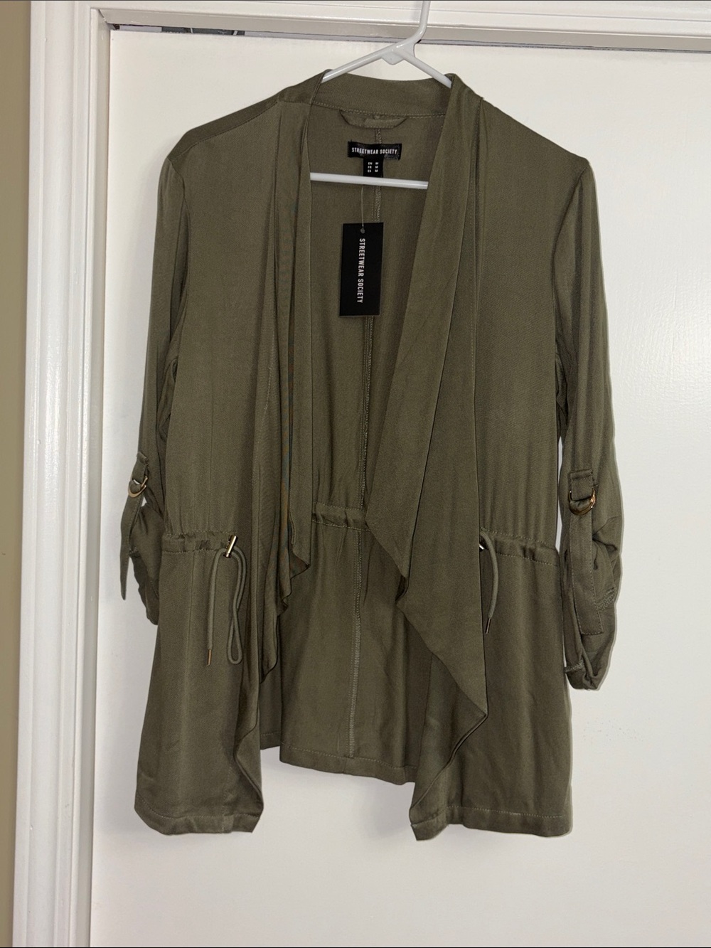 Streetwear Society Olive Utility Drape Jacket